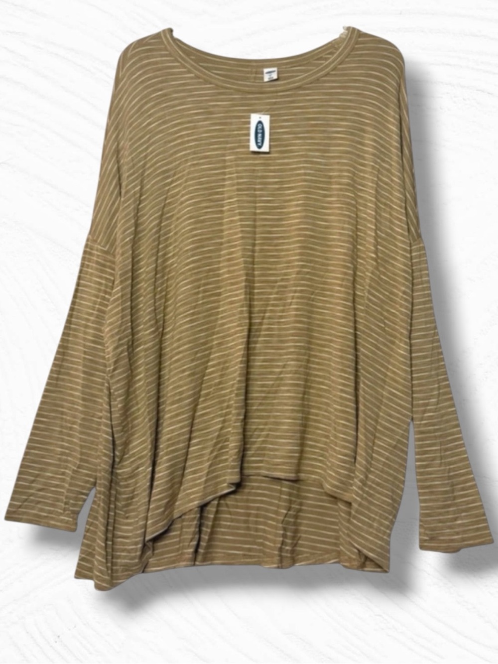NWT Old Navy Luxe Striped Tunic T-Shirt curved tunic-length hem Size XL